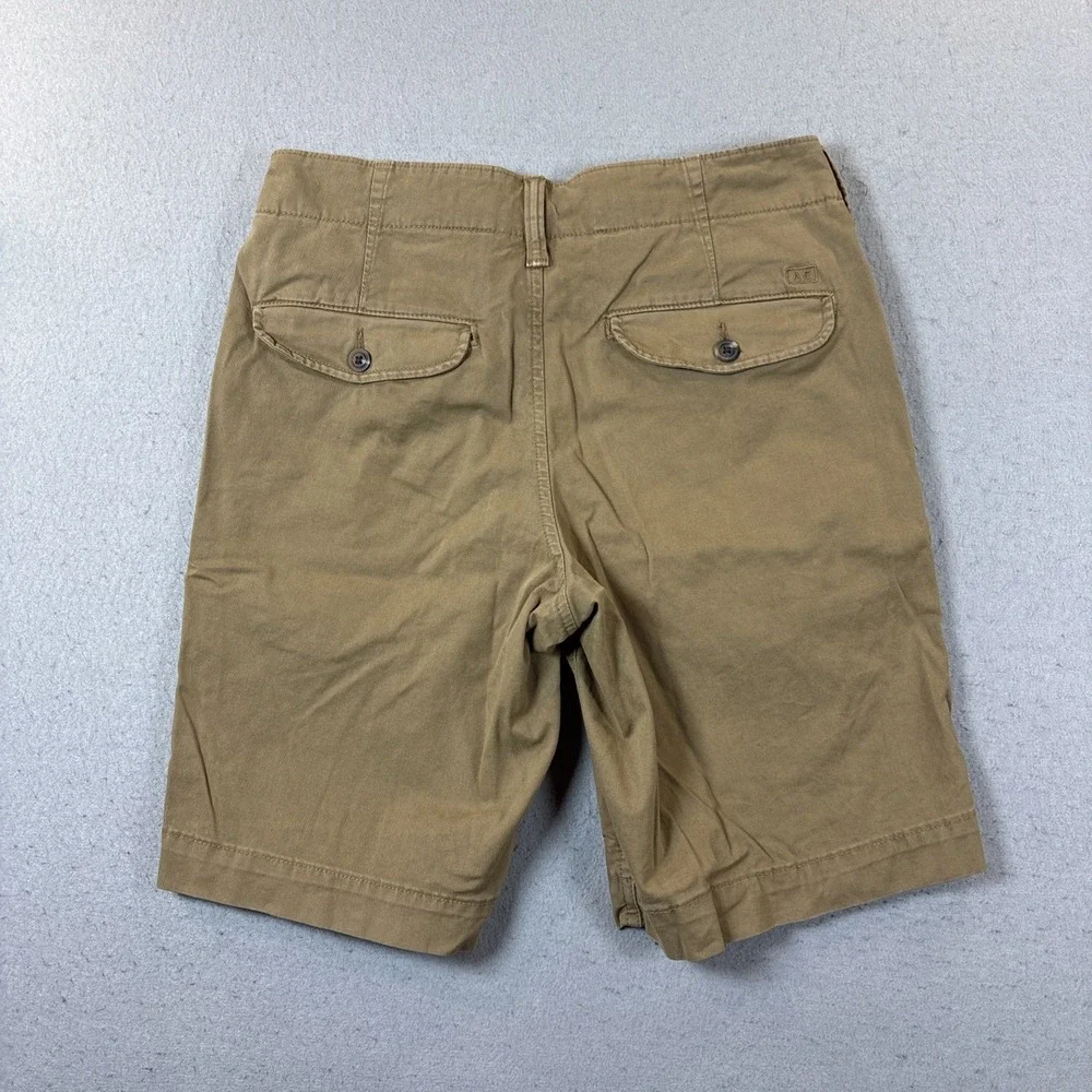 American Eagle Next Level Flex Khaki Chino Shorts Men 28‎ Tan Stretch Flat Front
